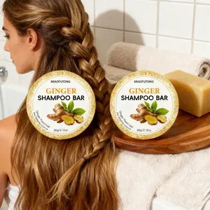 60g Ginger Shampoo Bar: Infused with ginger, shea butter, camellia & olive oil. Deeply cleanses scalp and hair, nourishes gently, repairs damaged strands, locks moisture, tames frizz, balances oil, for smooth, strong and healthy hair.