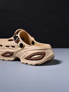 Men's futuristic thick‑soled clogs with a breathable hollow‑out design and adjustable buckle, the top choice for a World Cup gift.