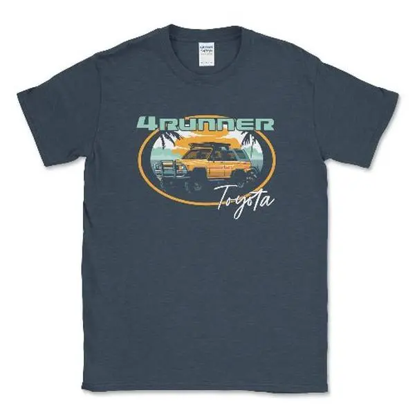 Toyota 4Runner Retro Beach Vibes T-Shirt Cotton Polyester Apparel Top Breathable Fit Tshirt Casual, Shortsleeve, Menswear, Round Neck, Graphic