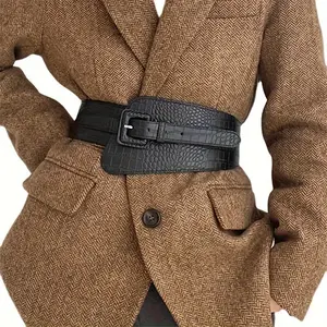 Women's Wide Elastic Waist Belt with Unique Irregular Design, PU Material - Casual to Semi-Formal Wear, Waist Shapewear