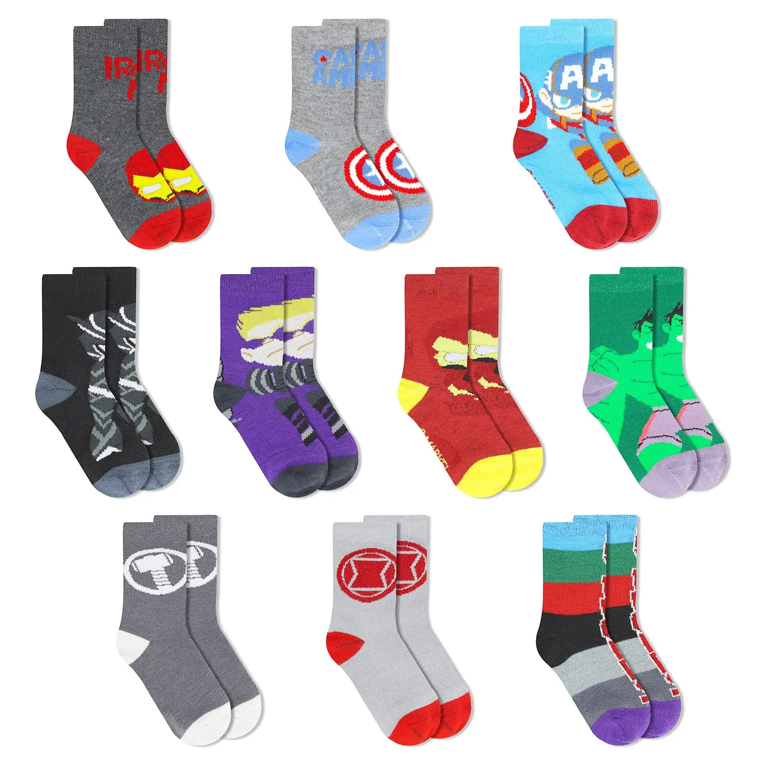 Marvel Legends Superhero Boys Socks, Toddler Socks & Kids Socks, Quality Made Little Boys Socks & Toddler Boys Avenger Socks