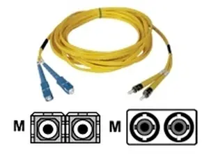 Tripp Lite Duplex Singlemode Fiber Optic Cable, 5m 8.3/125 Zipcord Fiber, FDDI and OFNR Rated, PVC Jacket, N354-05M Network Cable