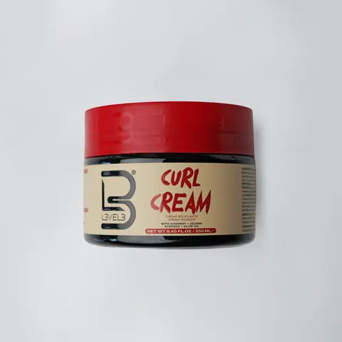 L3VEL3 Hydrating Curl Cream - Lightweight Formula with Coconut Jojoba & Avocado Oils for Defined Curls 8.45 fl oz
