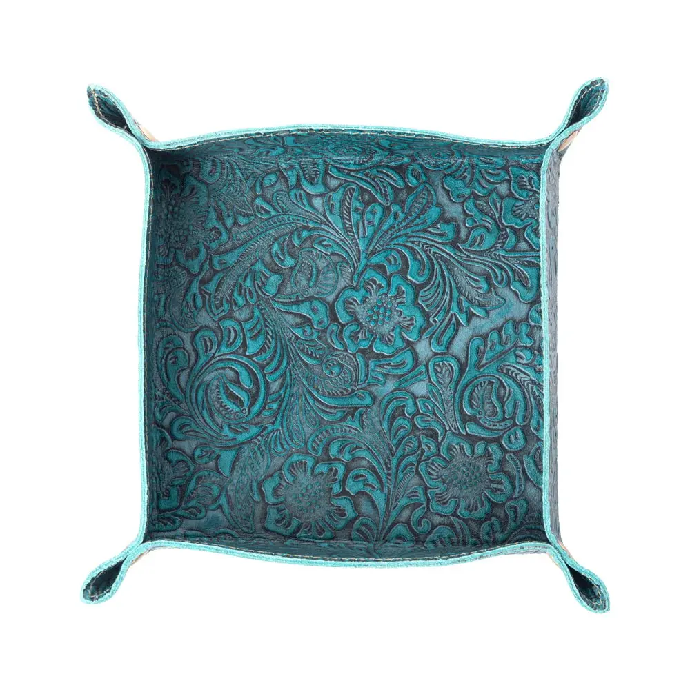 Myra Copperwind Embossed Leather Tray - Compact, Lightweight Desk Organizer Tidy, Desktop Accessory, Office Supply Organizer for Home & Office Desk Supplies