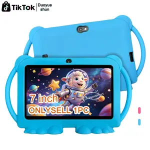 Durable Summer 7-Inch Kids Smart Tablet Pad, 5G WiFi, Full-Body Shockproof Case, HD Screen, Dual Camera, 2-in-1 Study & Office, Online Class Ready, Early Learning Toy for Boys & Girls, Easter/Halloween/Christmas/Birthday Gift (USB Cable, No Adapter)