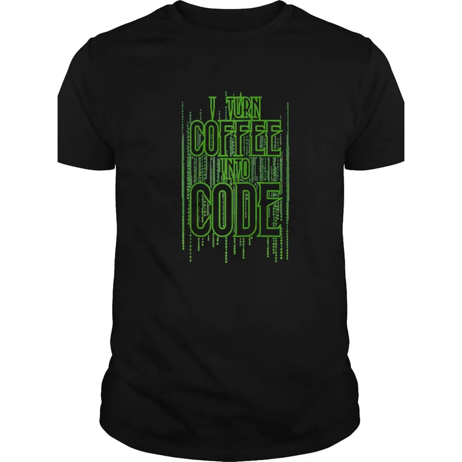I Turn Coffee Into Code Programmer Developer Raglan Baseball Tee-Funny Graphic Tees for Women-Men Graphic Tees-Funny Tee Shirts-Gifts for Men Funny