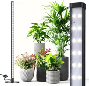 Tall Grow Lights 4FT for Indoor  with Stand, 120 LEDs Full Spectrum Vertical Standing Floor  Grow Light, 5000K Wide Illumination Area Grow Lamp with On/Off Floor