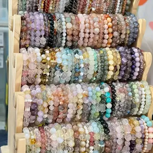 30pcs Mix Bohemian Handmade Glass Bead Bracelet Set For Women, Cracked Bead Bracelet Series, Suitable For Vacations And Daily Parties Occasion, Random Gifts For Family And Friends