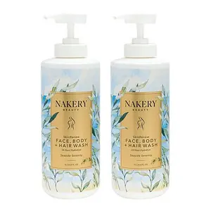 Nakery Beauty 2pk 1 Liter Seaside Serenity Face, Body & Hair Wash