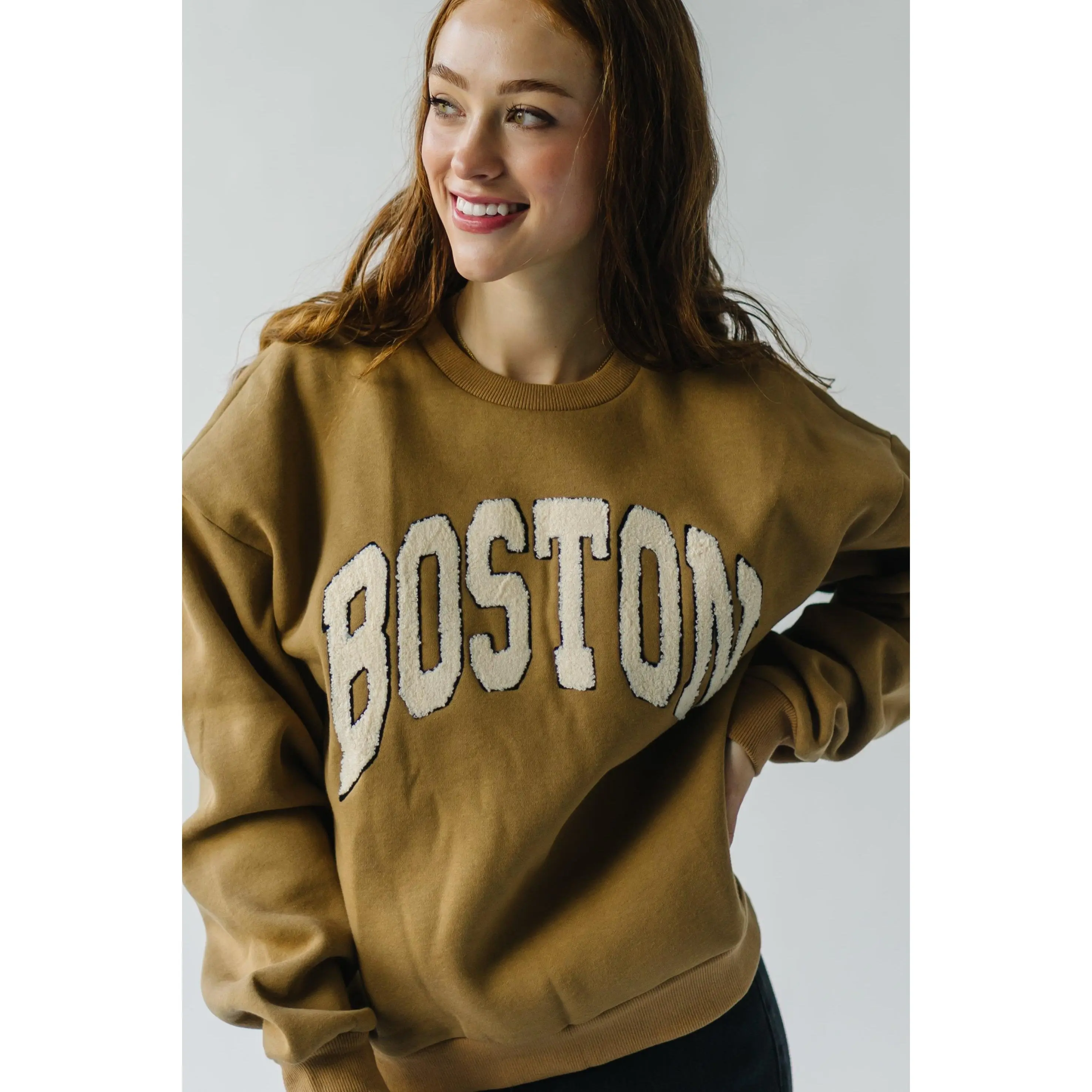 The Boston Sweatshirt in Tan