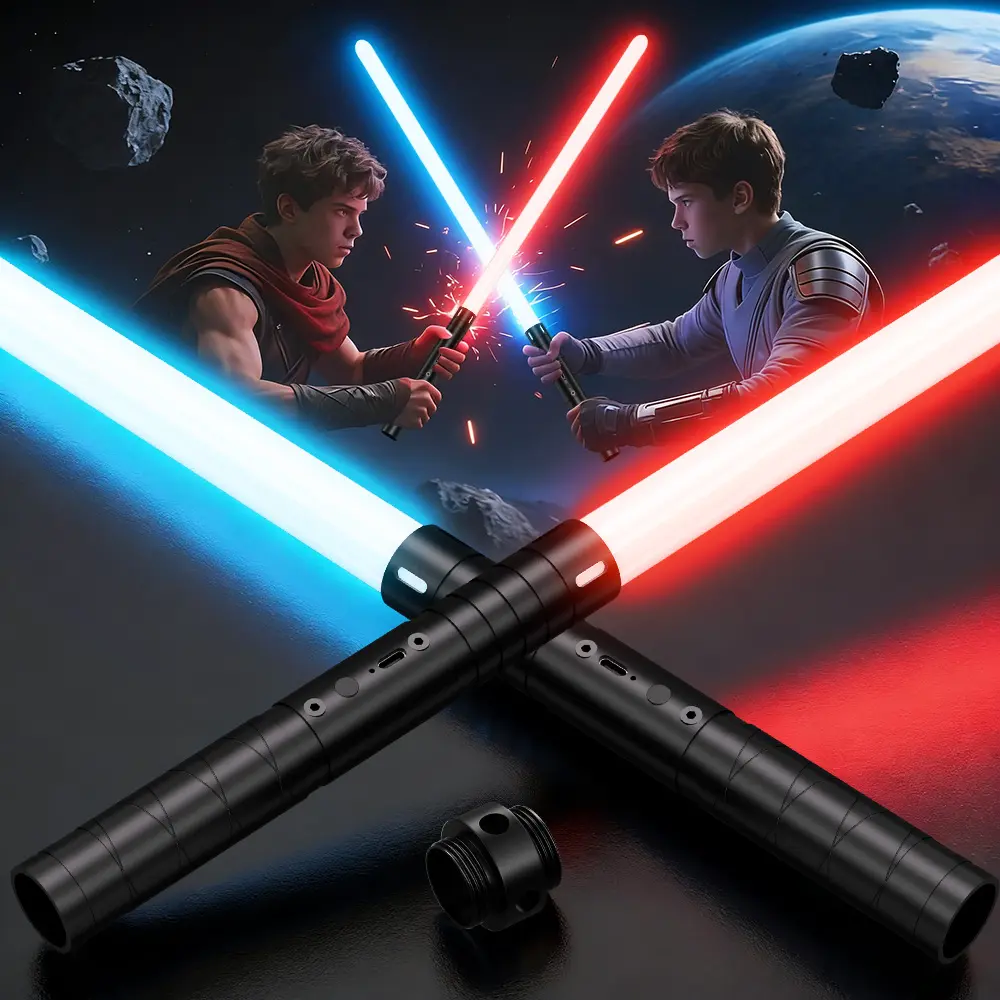 RGB Lightsaber Toy Sabre - Aluminum Alloy Hilt, USB Rechargeable, 20 RGB, 4 Immersive Sound Effects, Durable PC Blade, Suitable for Teens & Gifting on Christmas, Halloween, Lightsabers