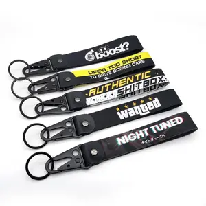 1 Pcs JDM Style Key Ring Lanyard Tags Key Strap Tow Sides Thermoprint Car Motorcycle Keychain Wrist Lanyard Holder Pendant Accessories