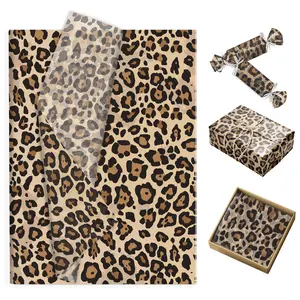 50pcs Leopard Paper, Thin Gift Wrapping Paper, Wild Style Packaging Filler, Birthday Party Wedding Decor, 50cm*35cm, Floral Decoration
