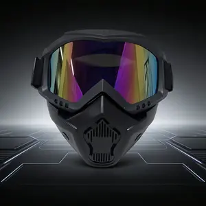 Mask with Elastic Strap, High Clearance Enhanced Lens Goggles Mask, Outdoor Cycling Mask for Men & Women, Protective Gear