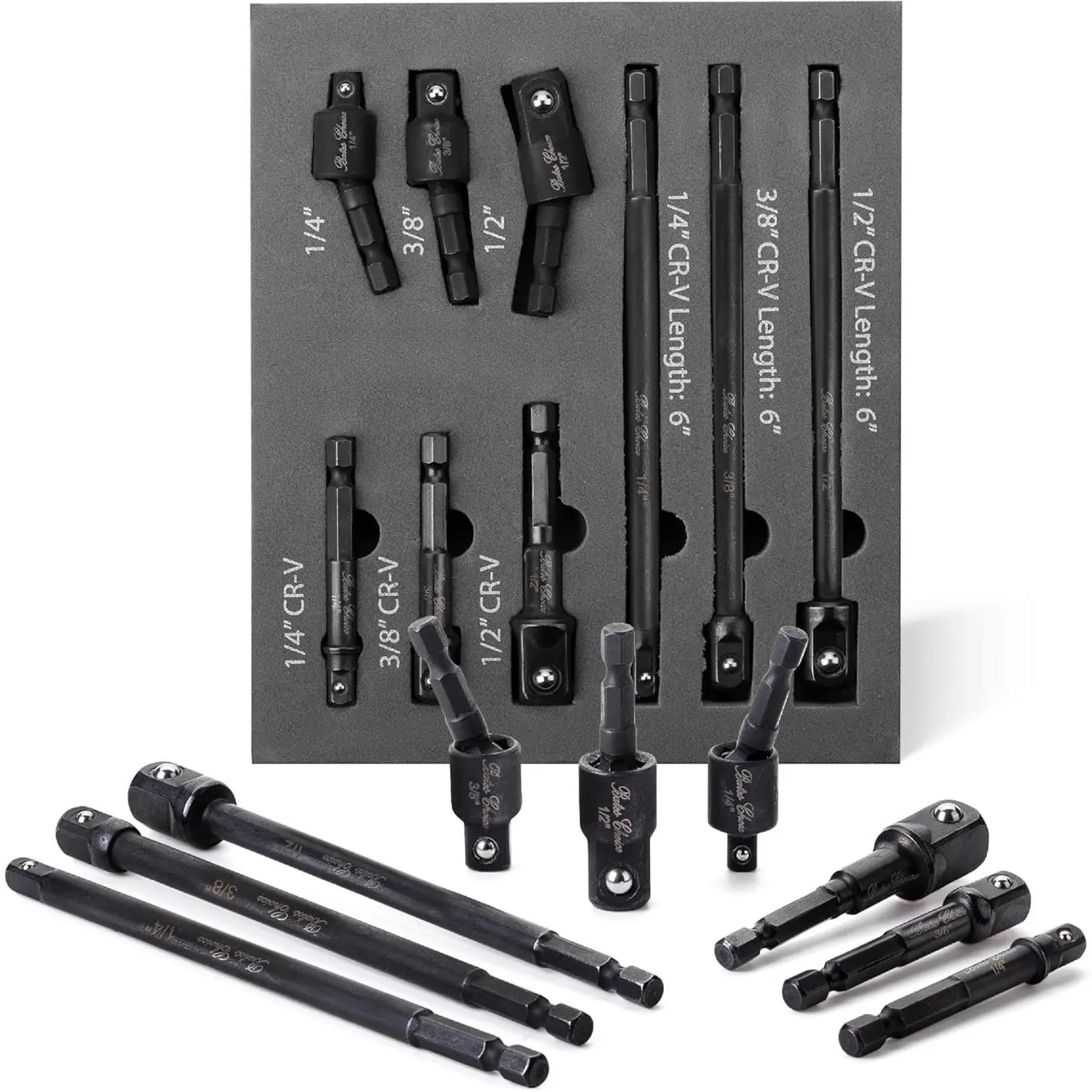 -  Socket Adapter Set, 9 count, Rotatable Socket Adapter, 1/2" 1/4" 3/8" 1/4" Hex Shank  Adapter Set,  Swivel Socket Set, Drill Socket Adapter,  Driver Socket Adapter