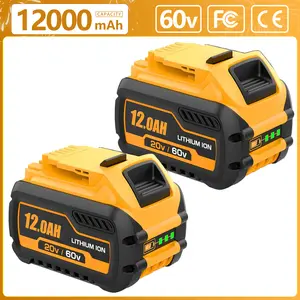 2Packs 12.0Ah  Replacement for Dewalt 20V Battery Compatible with Dewalt 20V/60V Max Battery DCB609 DCB606 DCB612 Series Power Tools Charger