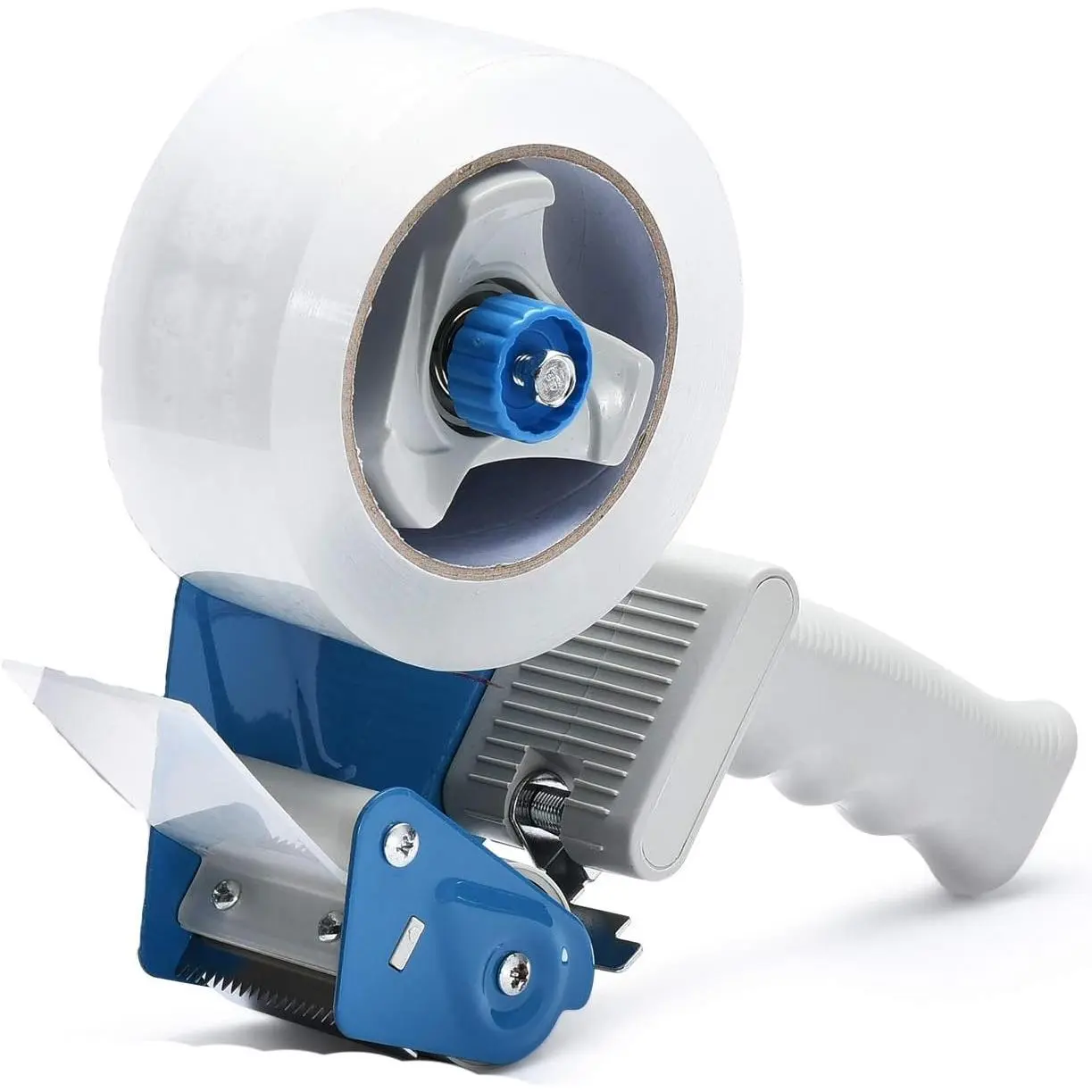 2 Inch Tape  Dispenser with 2 Inch Carton Packing Tape, Lightweight Industrial Side Loading Tape Dispenser - Blue