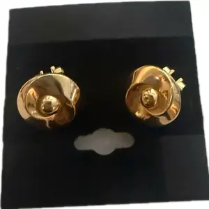 Aretes de flor con cierre omega Oro 10k italiano