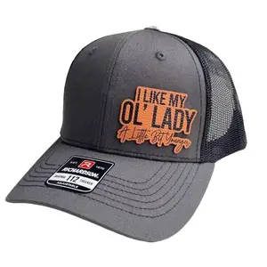I Like My Ol'Lady A Little Bit Youger Trucker Hat| Leather Patch Hat| Breathable Mesh Back Cap| Lightweight Casual Baseball Hat for Daily Wear, Outdoor Activities, Gifting.