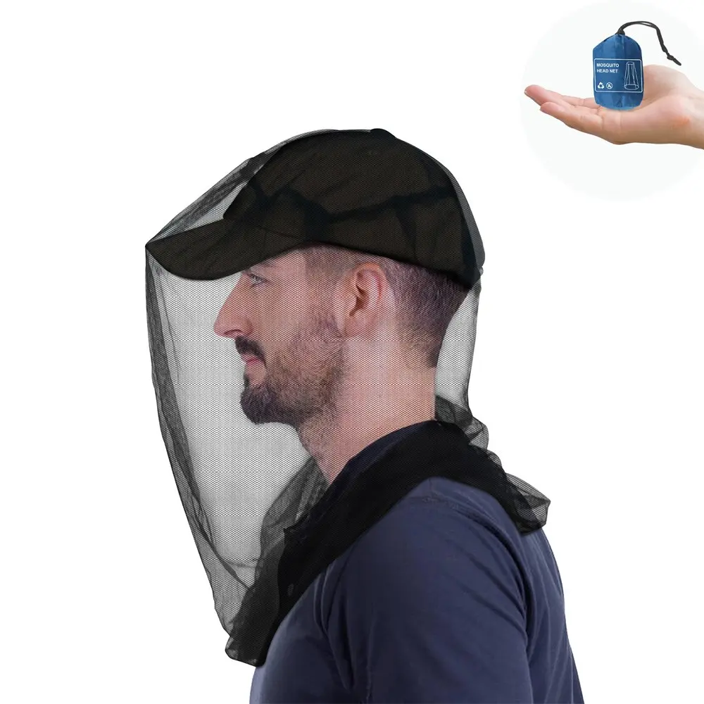 Mosquito Head Net for Insect, 1 Pack, Fly & Bug Protection | Ultra Large & Long, Extra Fine Holes for Camping, Hiking, Fishing, Gardening, Safari, Outdoor, Fits All Hats for Men & Women