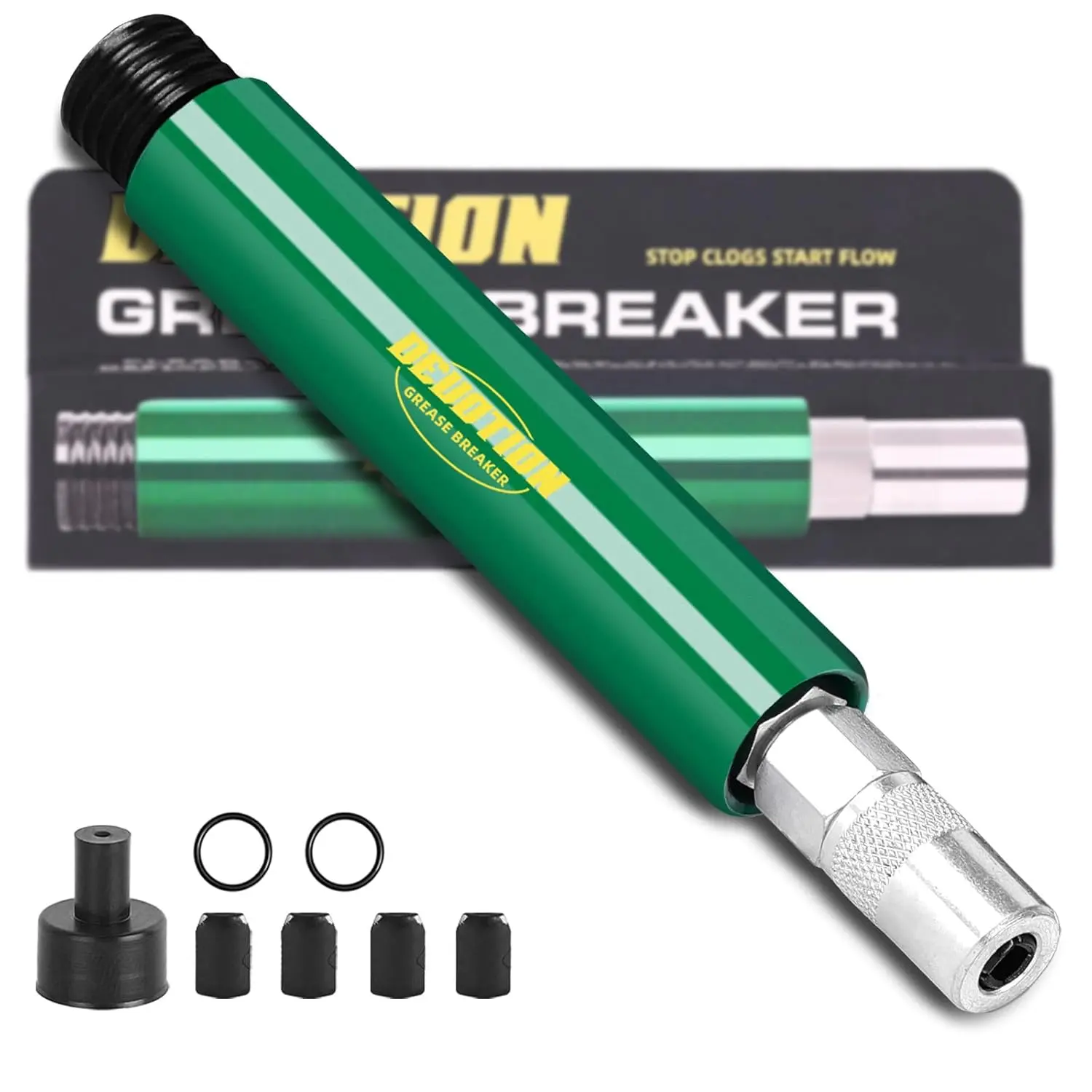 Grease Fitting Cleaning Tool, Replacement 4-Jaw Inserts for Grease Coupler, Penetrating Fluid & Hydraulic Pressure for Fast, Safe Removal of Clogged Fittings, Pins, Shafts, Bushings