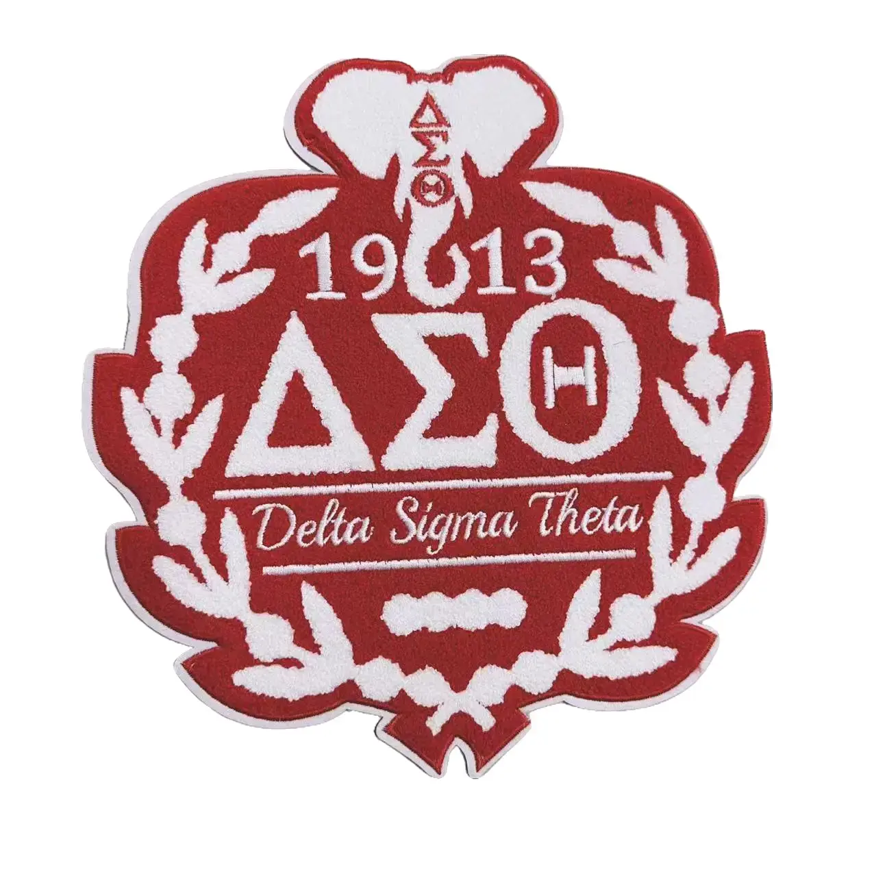DST 1913 Embroidered Patch, 1 Piece Official Cotton Emblem with Iron-On Backing for Jackets, Clothing, and Sorority Gear, 1Pcs, Official 1913 Embroidered Emblem, Clothing & Gear, Fabric, Cotton Material, Delta Sigma Theta, Jackets Gear