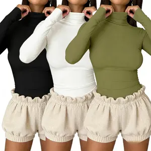 Breathable Cotton Blend 3-Pack Women’s Slim Crop Tops, Trendy Y2K Korean Casual Tees