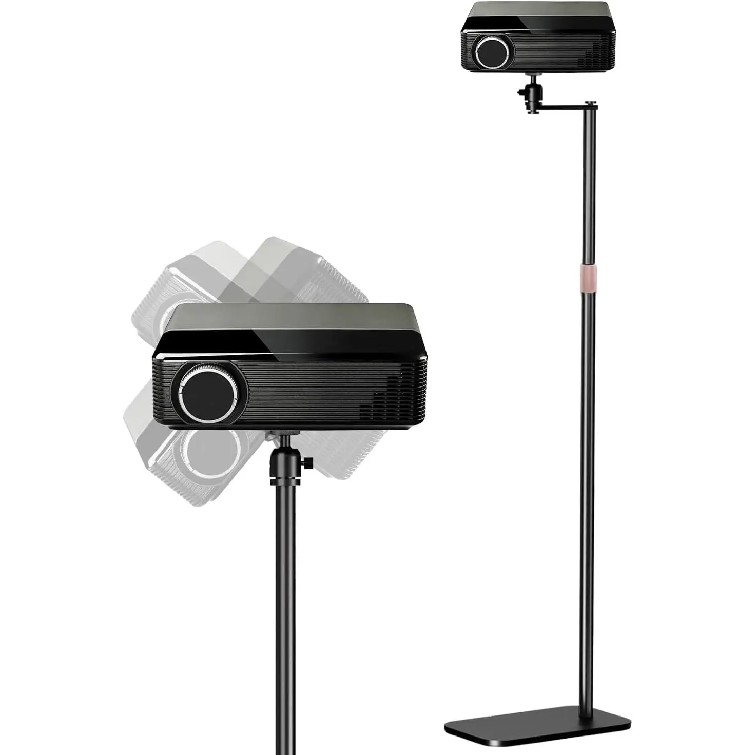 5 CORE Projector Stand Universal Height Adjustable 53" & 360° Rotatable Mount with 1/4" Screw Support Projectors, Cameras, Webcams for Home, Office, and Outdoor Black