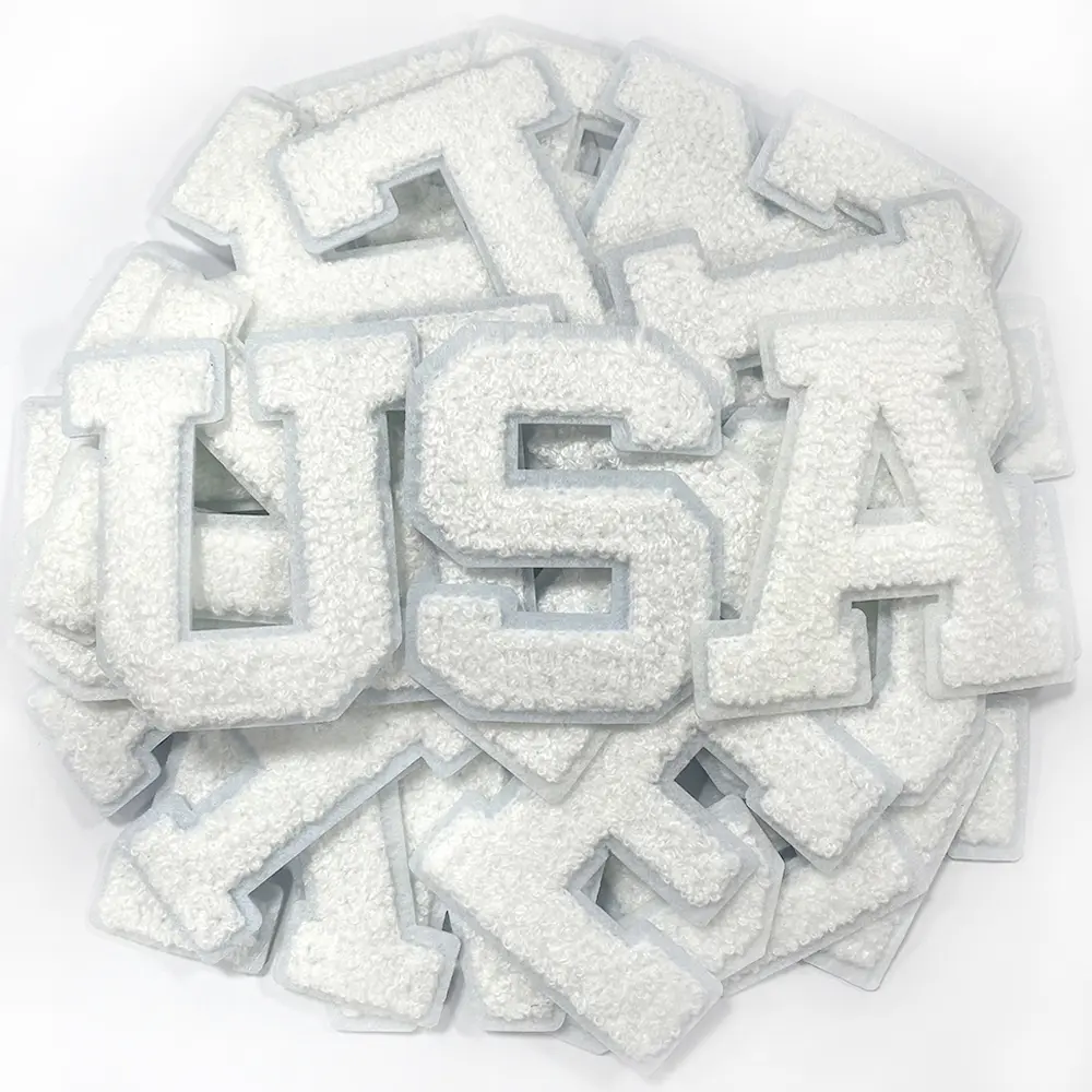 78Pcs Chenille Letter Iron On Patches A-Z Alphabet Self Adhesive Embroidered Applique Cute Accessories for Diy Clothing Jeans Backpacks Hats Jackets