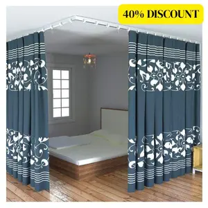 Flexible Bendable Ceiling Curtain Track, 9.8ft (3m) Curved, PVC, Metal, Plastic & Stainless Steel, White, Ceiling Mounted