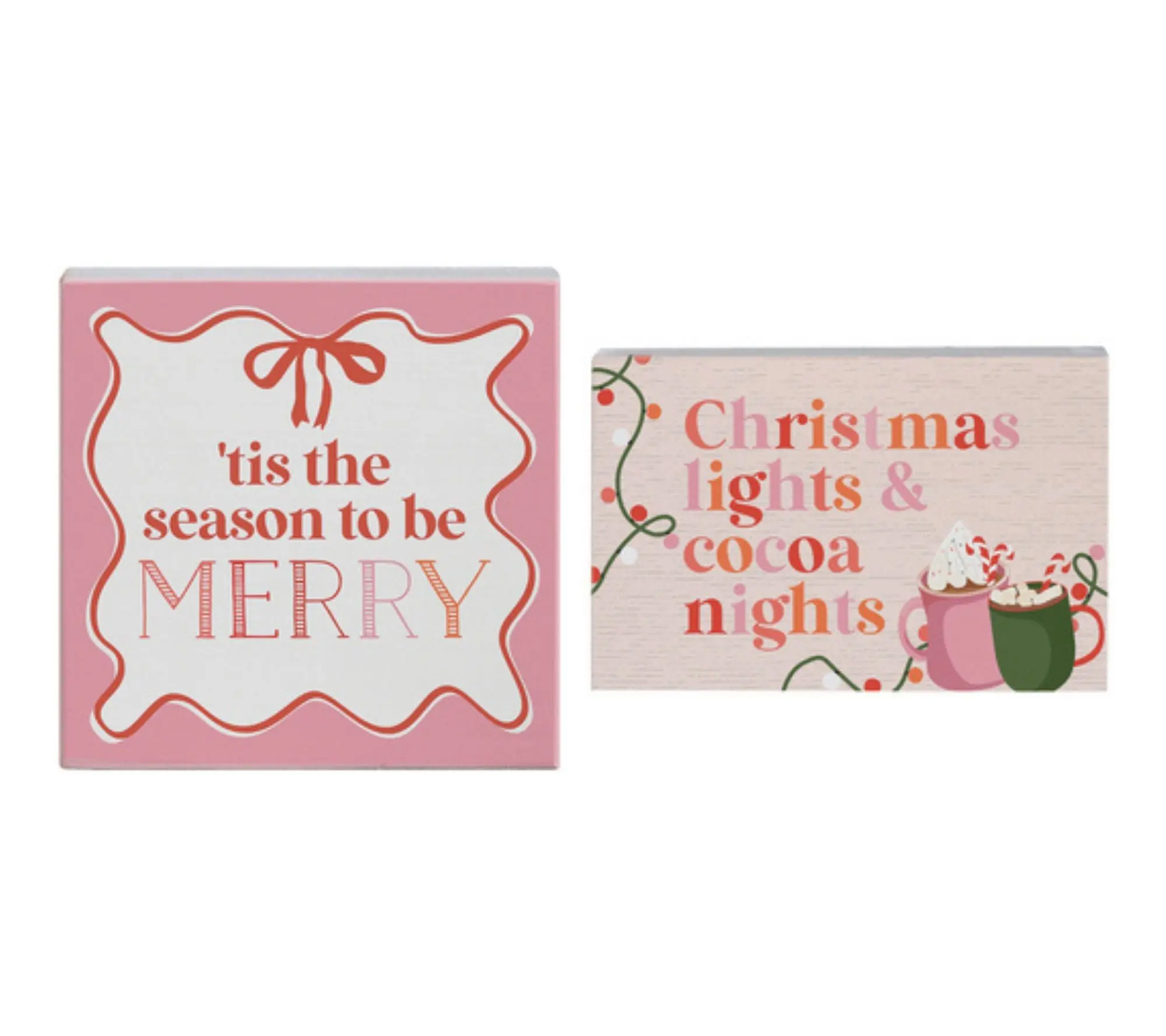 Sincere Surroundings 5.25" Pink Christmas Set Small Talks