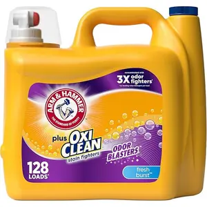 Arm & Hammer Plus OxiClean Odor Blasters Fresh Burst, 128 Loads Liquid Laundry Detergent, 166.5 Fl oz