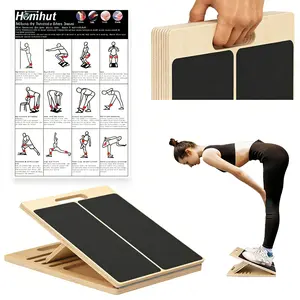 Heavy Duty Wooden Calf Stretch Slant Board Adjustable Incline Board for Heel Ankle Mobility Squat Assistance Leg Flexibility Home Fitness Physical Therapy Equipment