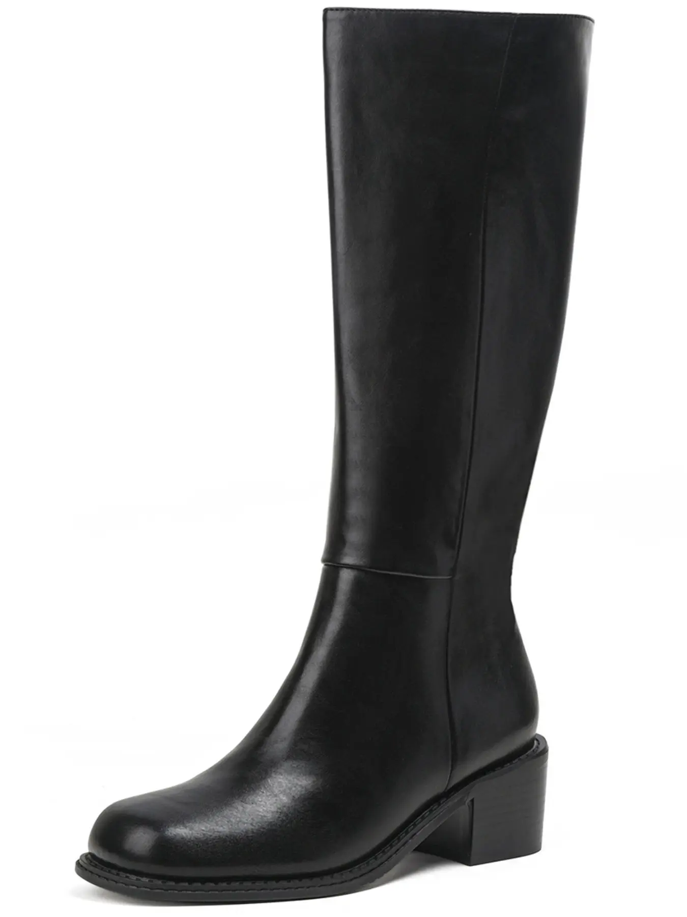 Women's High Heel Boots, Square Toe Design Long Boot, Thick Sole Comfortable Low Heel Women's Shoes, Stylish Ladies Footwear, Thick Heeled Boots, Heels Boots