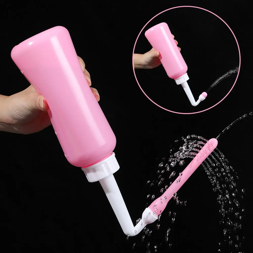 Shower Cleaning Tool, Pink Portable Feminine Cleansing Tools with Long & Short Nozzle Shower Head, Body Care Accessories for Women, Bathroom Bidet Water Tool for Portablebidet, Dual Nozzle Bidet, Bidet Spray Bottle, Handheld Bidet Sprayer