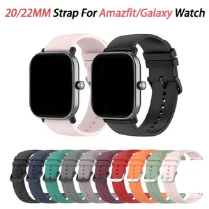20Mm 22Mm Soft Silicone Sports Watch Strap, Compatible with for samsung for galaxy Watch 7 FE 6 5 4 40Mm 44Mm Gear S2 S3, Smart Watch Strap for Amazfit GTR 2 2S 3 3 Pro 4, Compatible with Huawei GT3 GT4 Gt5/Pro 46MM,for Garmin Vivoactive 4 4S 3 158 Strap