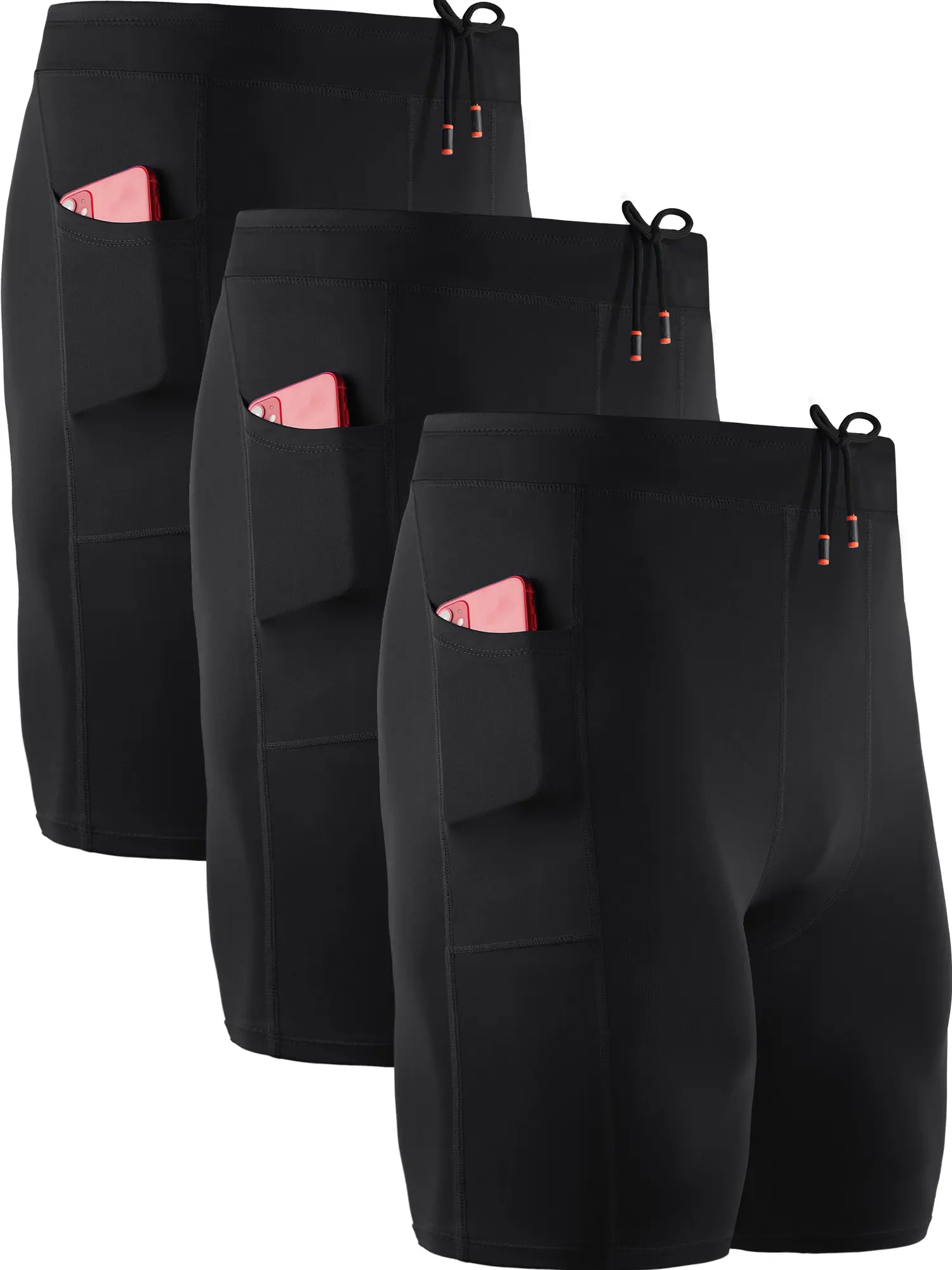 NELEUS Men's 3 Pack Running Compression Shorts With Pockets summerwins