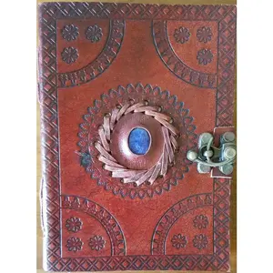 5" x 7" God's Eye Embossed leather journal w/ latch