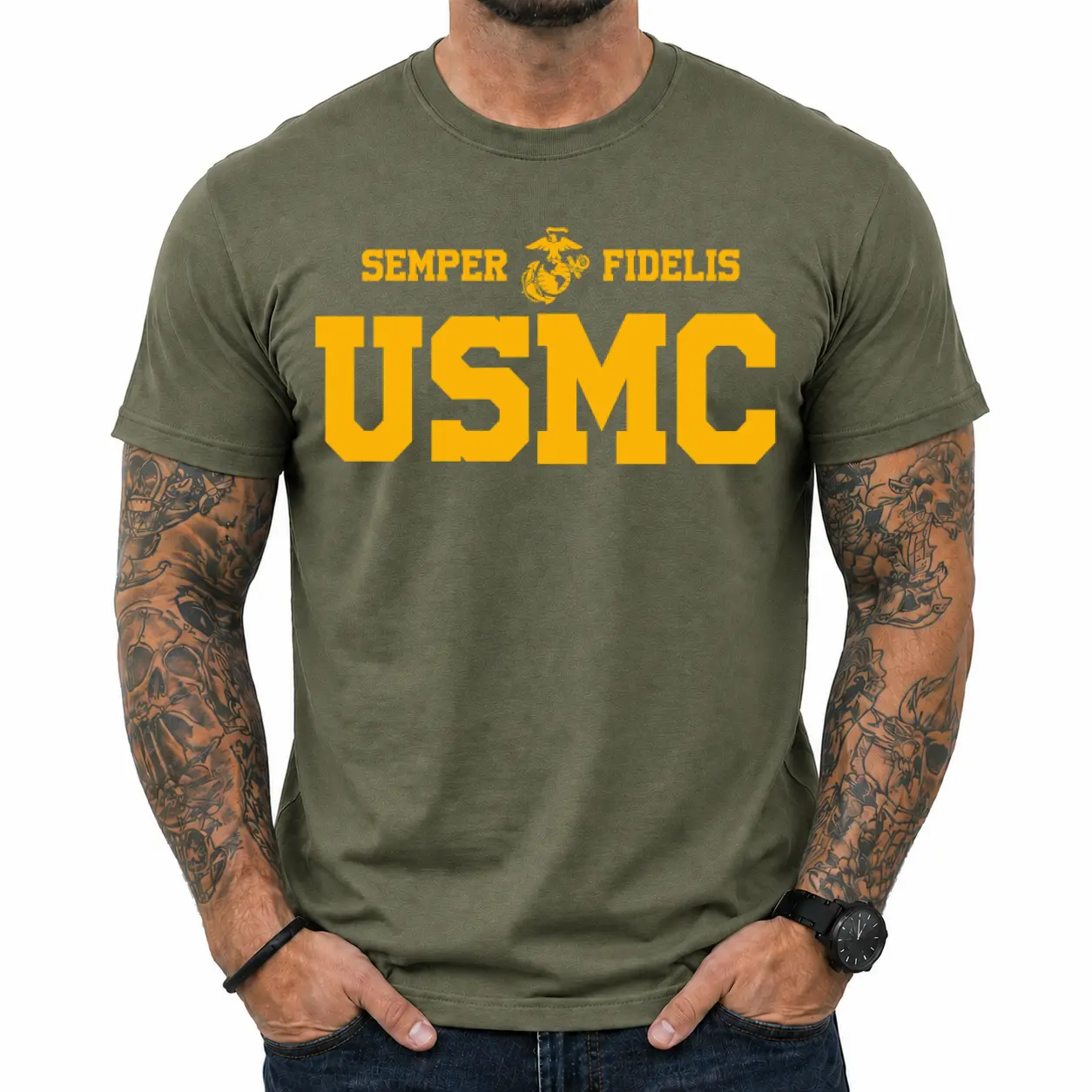 USMC PT Shirt, Marine Corps Training T-Shirt, Military Tactical Tee, Veteran Pride Shirt, Semper Fi Graphic T-Shirt