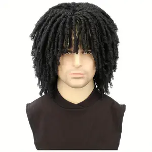 Dreadlock Wig 6 Inch Braided Wig for Men Dreadlock Hair Short Braided Wigs Synthetic Wig Layered Breathable Dreadlock Wigs for Men Daily Wear