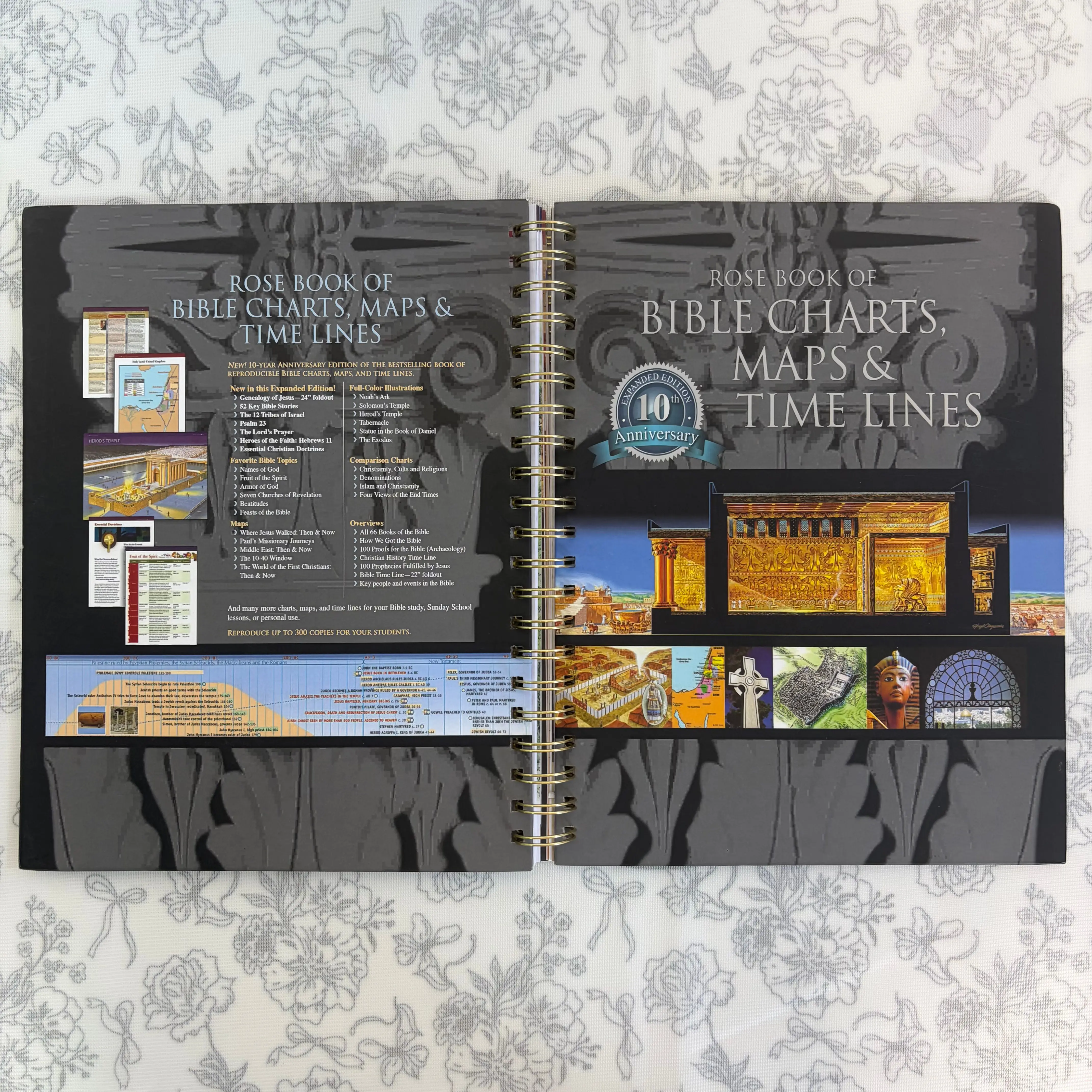 Bible Maps Bible Study Biblical Timeline Made Easy: Rose Bible 10th Anniversary Commemorative 6th Gen Upgrade Edition - Must-Have for Bible Study, Memorial Day Sale Deals, Maps Visual Educational Supply