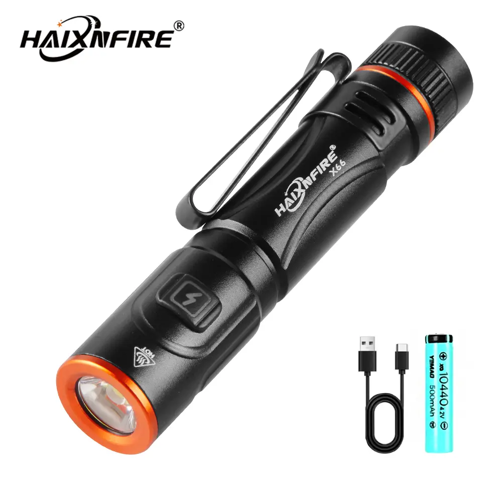 HaixnFire X66 LED Pen Flashlights, Lightweight, Mini, Waterproof Pocket Flashlight with Clip, Small Flashlights for Inspection, Work, Emergency