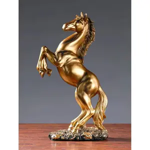 European Style Resin Victory Horse Sculpture, Art Animal Ornament for Home, Office Desktop & Cabinet Decor