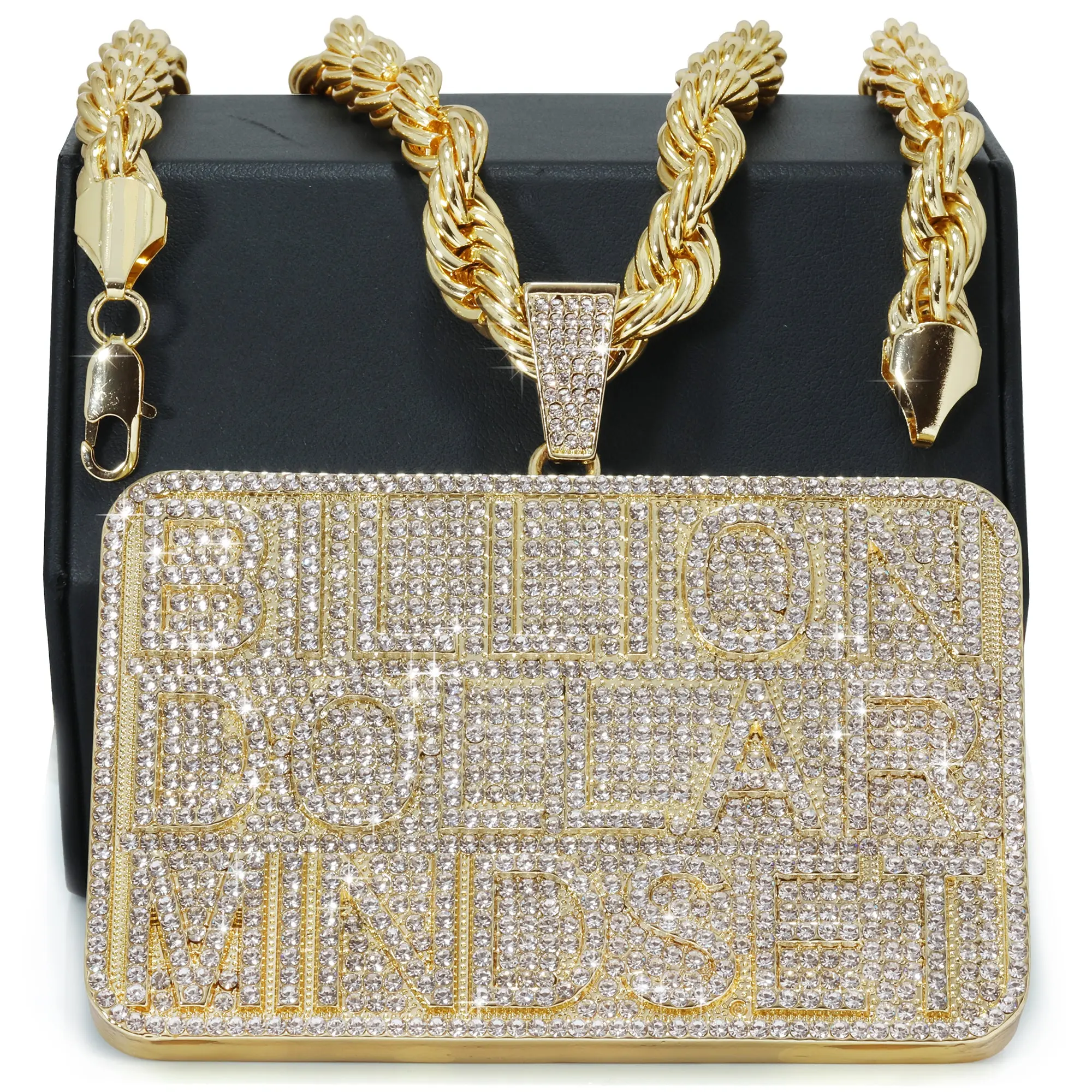Huge Extra Large " BILLION DOLLAR BRICK" Fully Iced | 14k Gold Plated Necklace