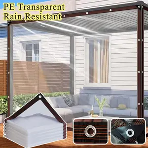 Thick Transparent Plastic Greenhouse Film, PE Transparent, Rainproof Windproof Insulation Cover, Garden Plant Edge Waterproof Cloth, Frost Protection for Succulents, Garden Versatility