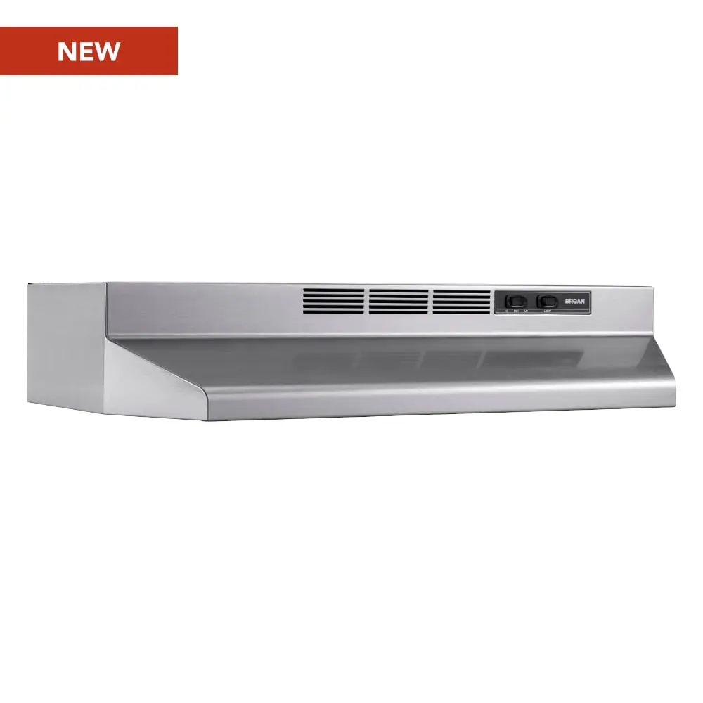 Broan-Nutone 4136SF 36 in. Ductless Under-Cabinet Range Hood - Stainless Steel Finish, Built-In Charcoal Filter, LED Lighting, Rocker Switches, Light and Easy Install