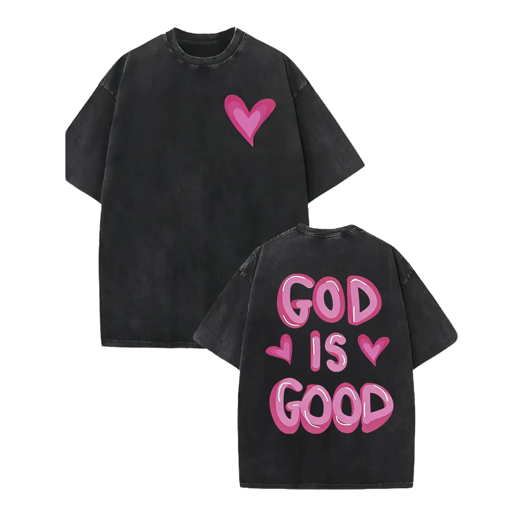 This Reversible Washed Tee Showcases a Heart-Shaped Deity Design t-shirt