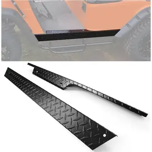 Black Aluminum Rocker Panel Compatible with 1994-2013 EZGO TXT Golf Cart Pair Powder Coated Black Side Diamond Plate Cover