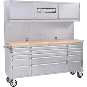 GARVEE 72" Tool Chest, Heavy-Duty Rolling 15-Drawer Professional Mobile Tool Cabinet with Lock & Key, Drawer Liners & 6" Casters for Garage, Workshop or Auto Shop Storage