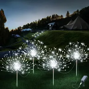 Solar Powered LED Firework Shaped Light, Solar LED Light with 8 Lighting Modes, Outdoor Decorative Light for Garden, Lawn, Pathway, Wedding, Solar Pathway Lights, Solar Landscape Lights, Solar Patio Lights, Yard Lighting